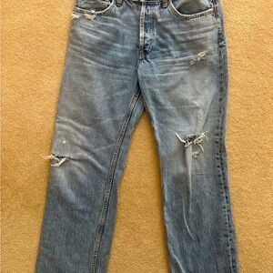 Zara Light Blue Button Fly Relaxed Jeans size 6